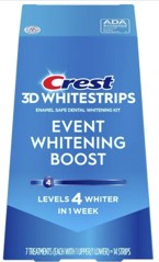 Crest 3D White Vivid fogfehérítő tapasz Fogfehérítő matrica Crest 3D Whitestrips EVENT WHITENING BOOST