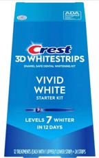 Fogfeh&eacute;r&iacute;tő matrica Crest 3D Whitestrips VIVID WHITE