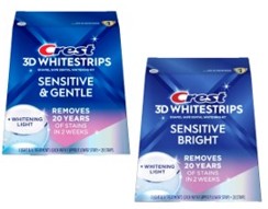 Crest fogfehérítő matrica Fogfehérítő matrica Crest 3D Whitestrips Sensitive Gentle/ Sensitive Bright
