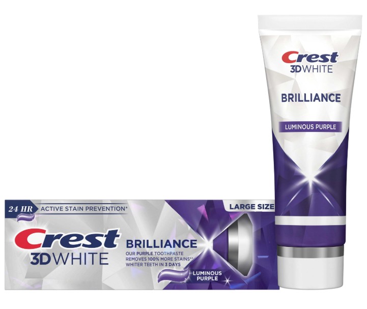 Crest 3D White BRILLIANCE Luminous PURPLE fehérítő fogkrém - Large Size