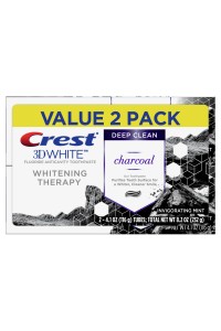 Kedvezményes dupla csomag Crest 3D WHITE CHARCOAL fekete fehérítő fogkrém aktív szénnel
