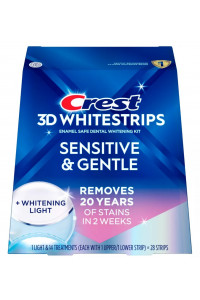 Fehérítő matricák Crest 3D Whitestrips SENSITIVE & GENTLE fehérítő lámpával