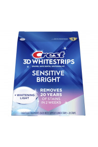 Crest 3D Whitestrips SENSITIVE BRIGHT + Whitening Light fogfehérítő matrica